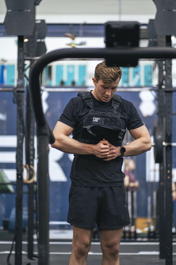 Fritz in the gym, ready to train